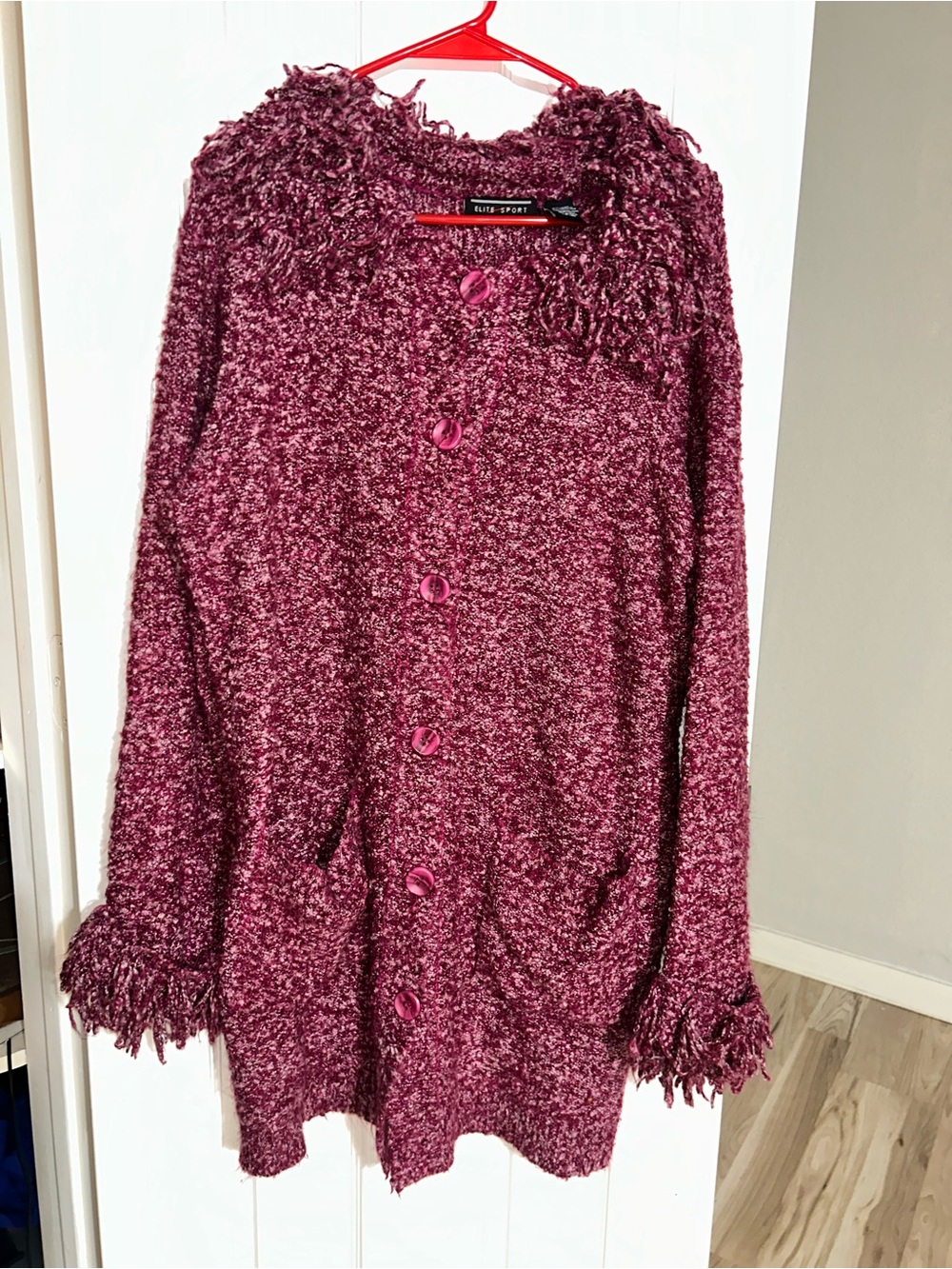 ELite SPORT Marled Berry Button Cardigan